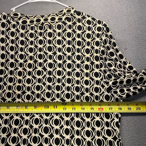 Bisou Bisou by Michele Bohbot Geometric Wrap Dress 3/4 Sleeve Women's Size 14 - Picture 4 of 10